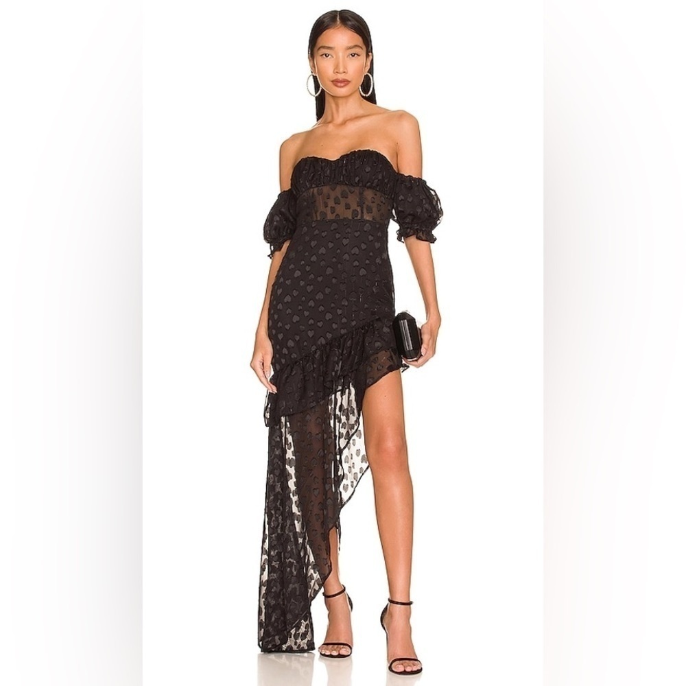 Majorelle | Kayleigh Gown In Black With Hearts Size S NEW